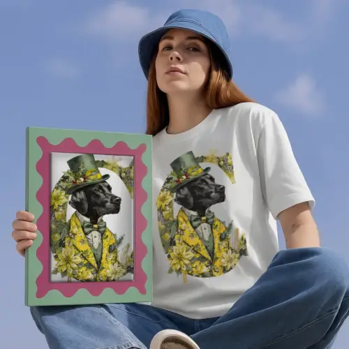 TailMuseum Alphabet Pet Art T-Shirt — Letter C (Personalised)