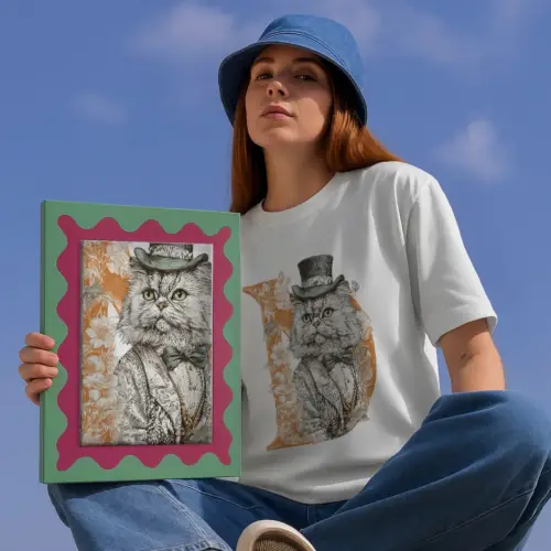 TailMuseum Alphabet Pet Art T-Shirt — Letter D (Personalised)