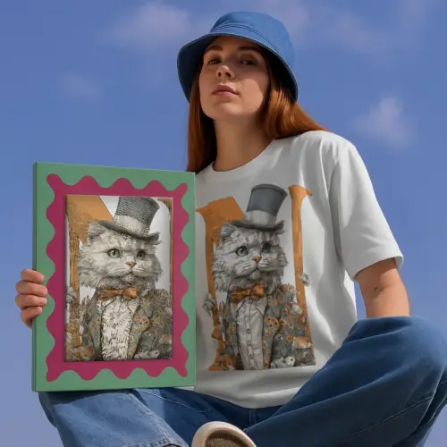 TailMuseum Alphabet Pet Art T-Shirt — Letter N (Personalised)