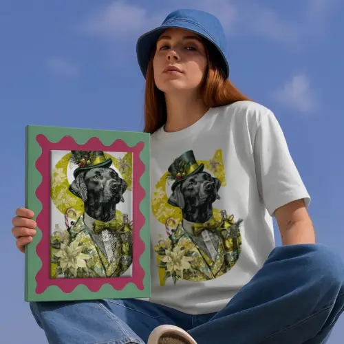 TailMuseum Alphabet Pet Art T-Shirt — Letter S (Personalised)